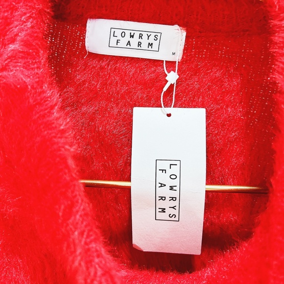 Authentic Lowrys Farm red faux fur furry sweater - Picture 3 of 4